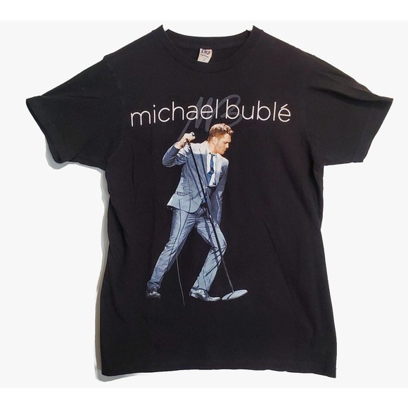 Michael Buble Band Concert Tee Unisex Slim Fit Black Size medium - Picture 1 of 10